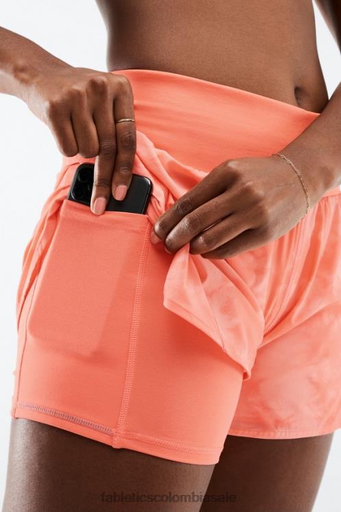 co Fabletics mujer austyn se queda corto haze de coral plata estática/reflectante 6ZJ06570