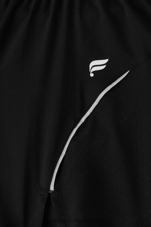 co Fabletics mujer carrera perforada 5\" corta negro/plata reflectante 6ZJ06598