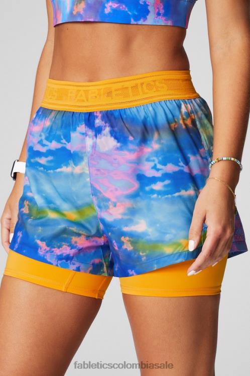 co Fabletics mujer carrera perforada 5\" corta sofocante/sol de la tarde/plata reflectante 6ZJ06595