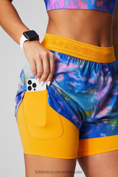 co Fabletics mujer carrera perforada 5\" corta sofocante/sol de la tarde/plata reflectante 6ZJ06595