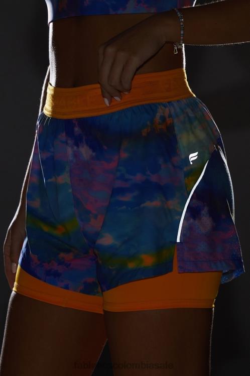 co Fabletics mujer carrera perforada 5\" corta sofocante/sol de la tarde/plata reflectante 6ZJ06595
