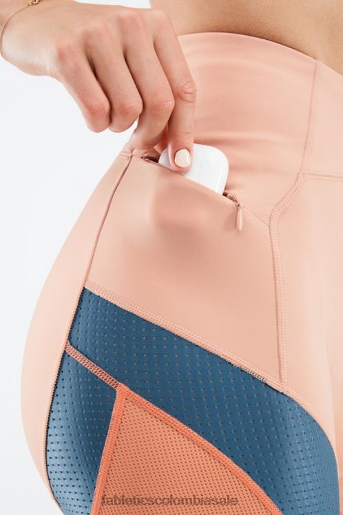 co Fabletics mujer cintura alta motion365 run short 6\" madera de abedul/verde azulado real/explosión naranja 6ZJ06541
