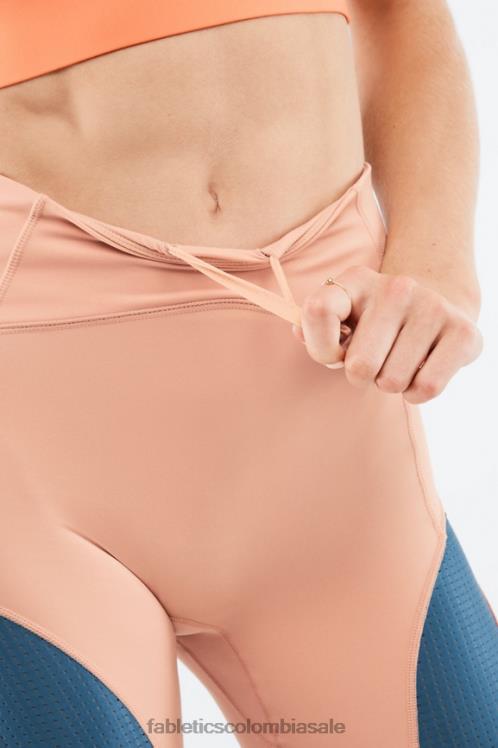 co Fabletics mujer cintura alta motion365 run short 6\" madera de abedul/verde azulado real/explosión naranja 6ZJ06541