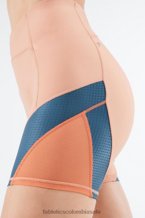 co Fabletics mujer cintura alta motion365 run short 6\" madera de abedul/verde azulado real/explosión naranja 6ZJ06541
