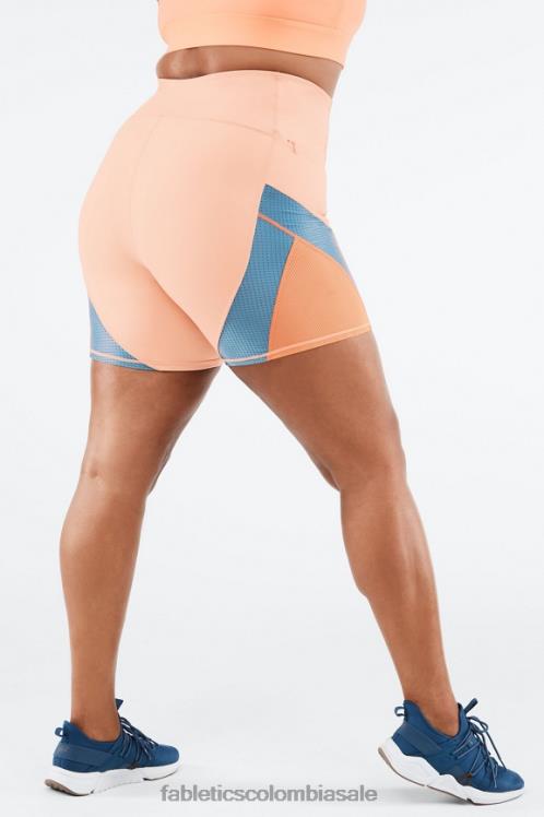 co Fabletics mujer cintura alta motion365 run short 6\" madera de abedul/verde azulado real/explosión naranja 6ZJ06542