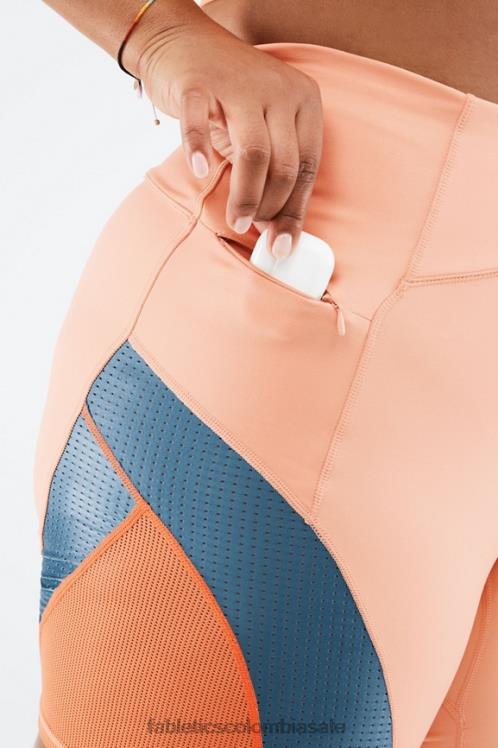 co Fabletics mujer cintura alta motion365 run short 6\" madera de abedul/verde azulado real/explosión naranja 6ZJ06542