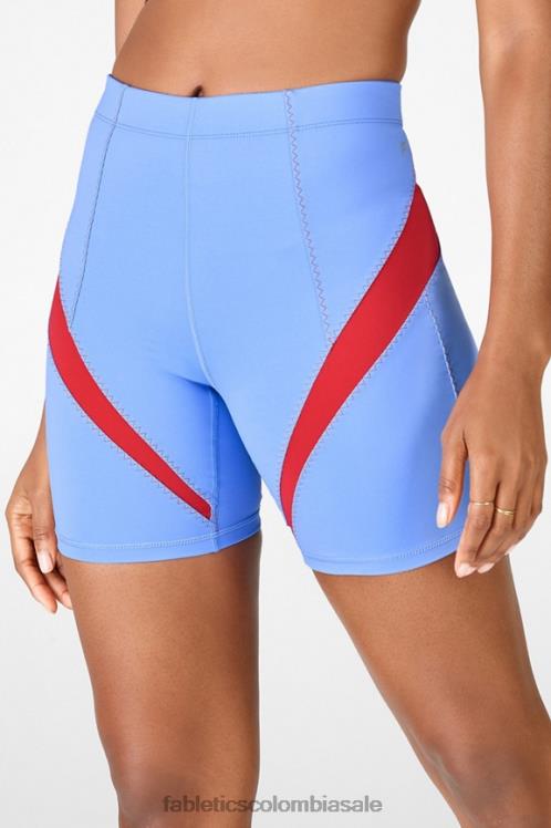 co Fabletics mujer cintura alta motion365 short 6\" azul cristal/caqui 6ZJ06593