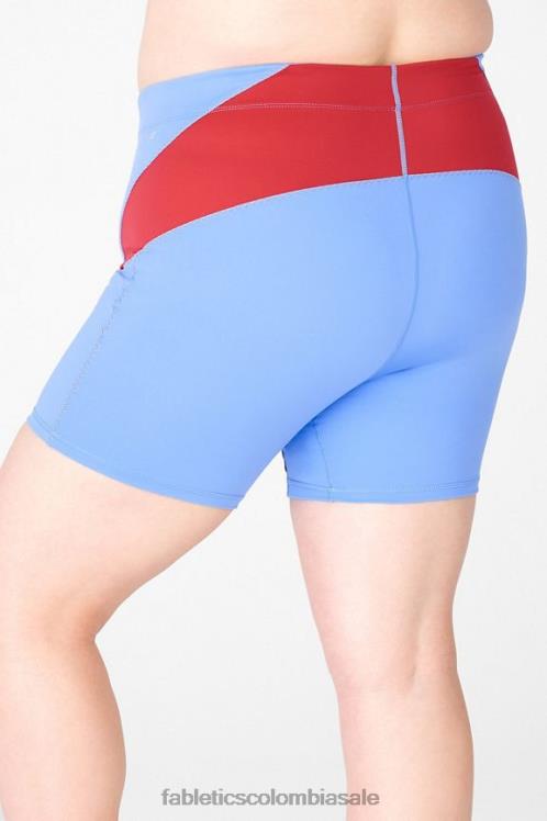 co Fabletics mujer cintura alta motion365 short 6\" azul cristal/caqui 6ZJ06594