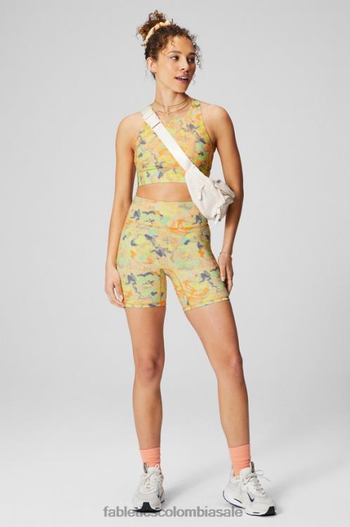co Fabletics mujer cualquier lugar motion365+ pantalones cortos de talle alto de 6\'\' crema/gráfico 6ZJ06614