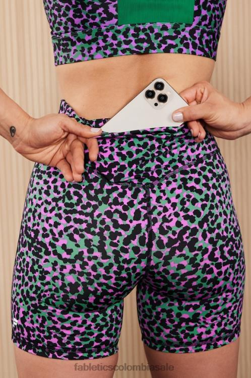 co Fabletics mujer cualquier lugar motion365+ pantalones cortos de talle alto de 6\'\' sorbete ondulado de guepardo/lima 6ZJ06617