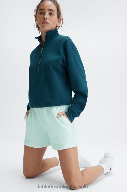 co Fabletics mujer ir a sudadera corta jade oscuro/hora dorada/blanco 6ZJ06423