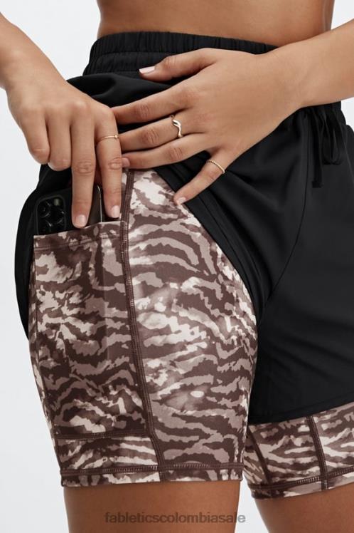 co Fabletics mujer sloane corriendo corto Runyon negro/ahumado 6ZJ06536