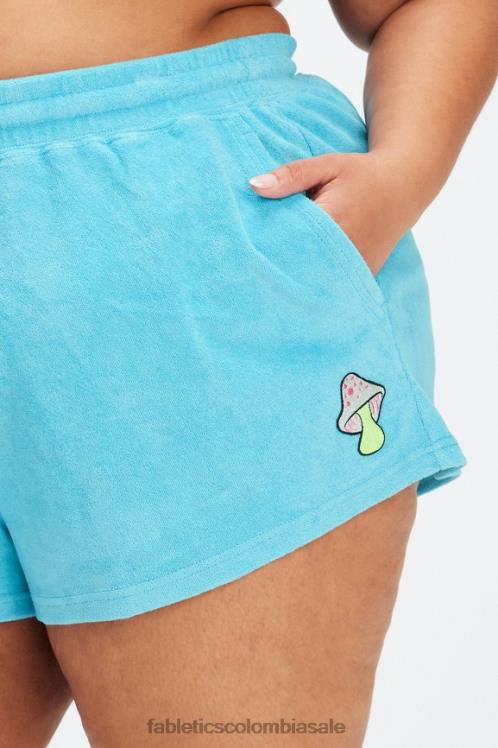 co Fabletics mujer toalla rizo champiñón corto verde azulado medianoche/hoja de primavera 6ZJ06503