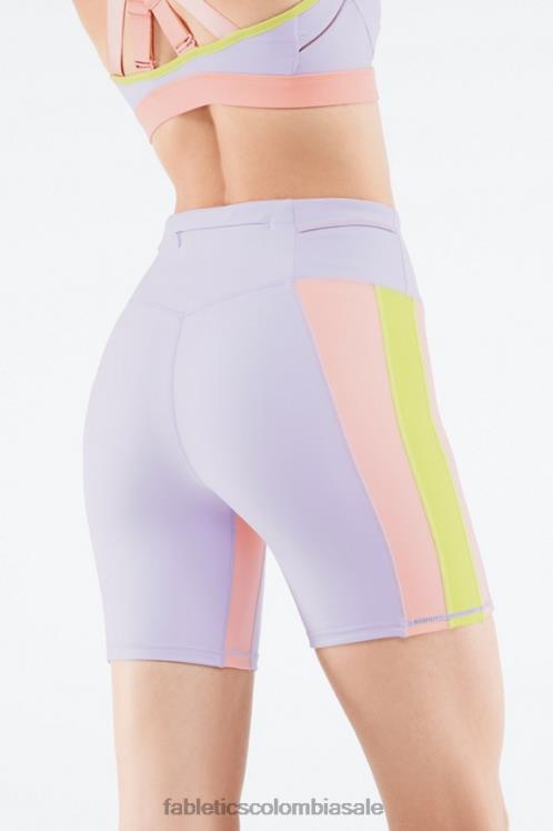 co Fabletics mujer trinity de talle alto corto de 7\" violeta cosmo/gris menta 6ZJ06550