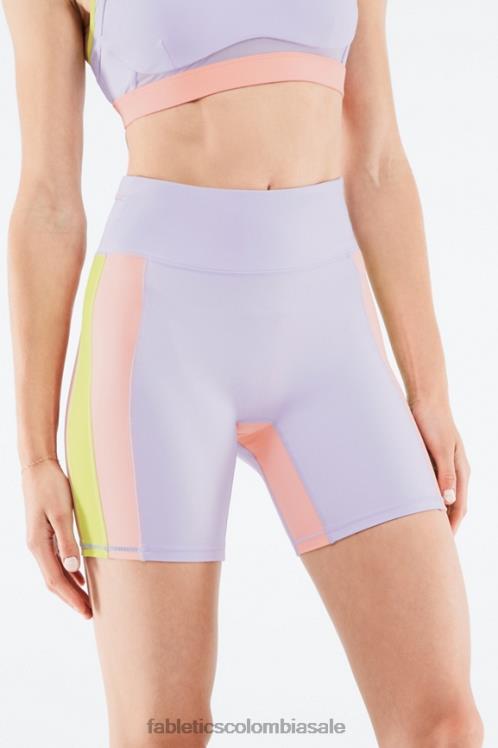 co Fabletics mujer trinity de talle alto corto de 7\" violeta cosmo/gris menta 6ZJ06550