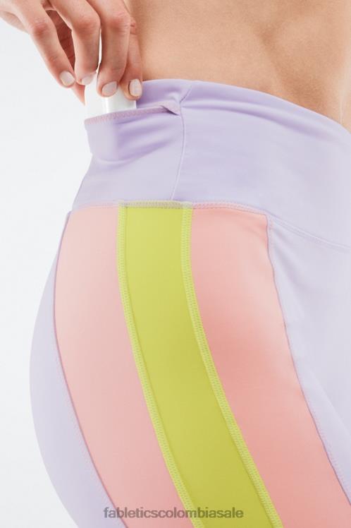 co Fabletics mujer trinity de talle alto corto de 7\" violeta cosmo/gris menta 6ZJ06550