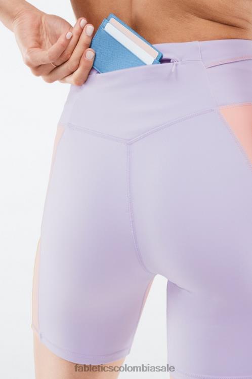 co Fabletics mujer trinity de talle alto corto de 7\" violeta cosmo/gris menta 6ZJ06550