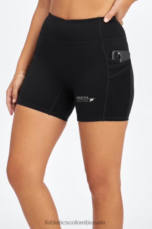 co Fabletics mujer trinity motion365 pantalones cortos de 5\'\' de tiro medio club negro/atlético 6ZJ06362