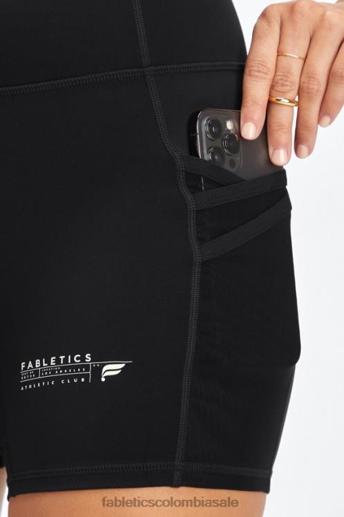 co Fabletics mujer trinity motion365 pantalones cortos de 5\'\' de tiro medio club negro/atlético 6ZJ06362