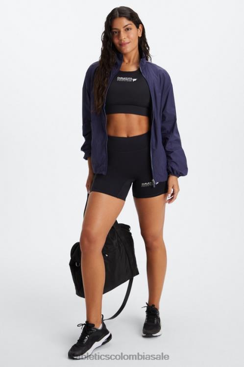 co Fabletics mujer trinity motion365 pantalones cortos de 5\'\' de tiro medio club negro/atlético 6ZJ06362