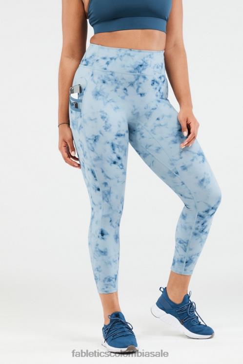 co Fabletics mujer bolsillo de talle alto trinity 7/8 mármol ahumado/hierro azul 6ZJ061302