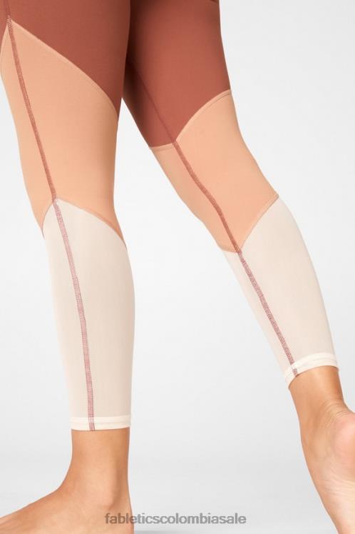 co Fabletics mujer zona talle alto 7/8 caoba/driftscape/arena 6ZJ061049