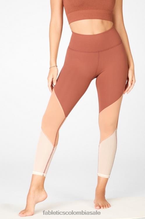 co Fabletics mujer zona talle alto 7/8 caoba/driftscape/arena 6ZJ061049