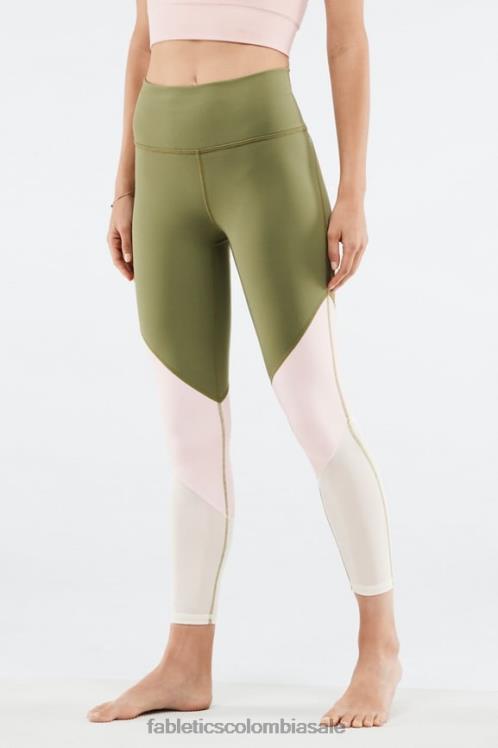 co Fabletics mujer zona talle alto 7/8 eucalipto/nube rosa/coco 6ZJ061053