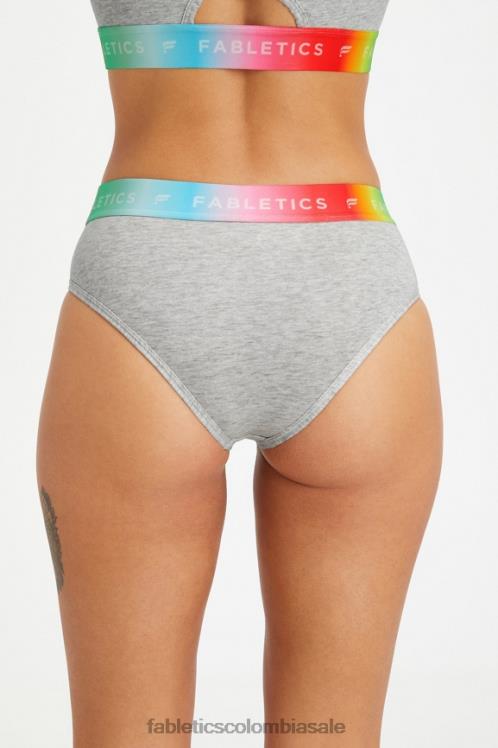 co Fabletics mujer Calzoncillos de cintura alta 24/7 Pride gris jaspeado claro 6ZJ062862