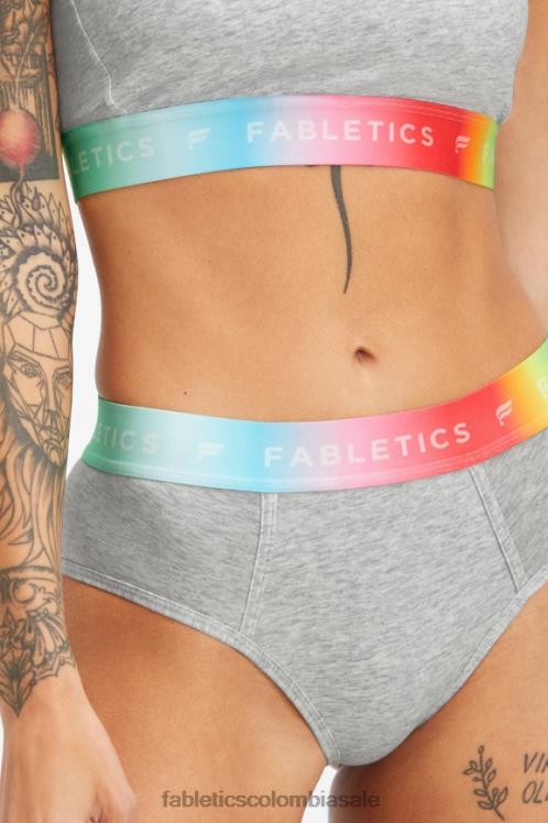 co Fabletics mujer Calzoncillos de cintura alta 24/7 Pride gris jaspeado claro 6ZJ062862