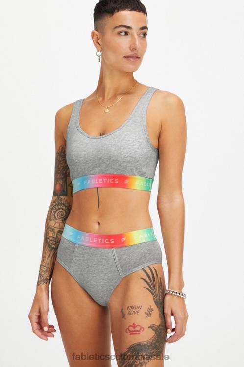 co Fabletics mujer Calzoncillos de cintura alta 24/7 Pride gris jaspeado claro 6ZJ062862