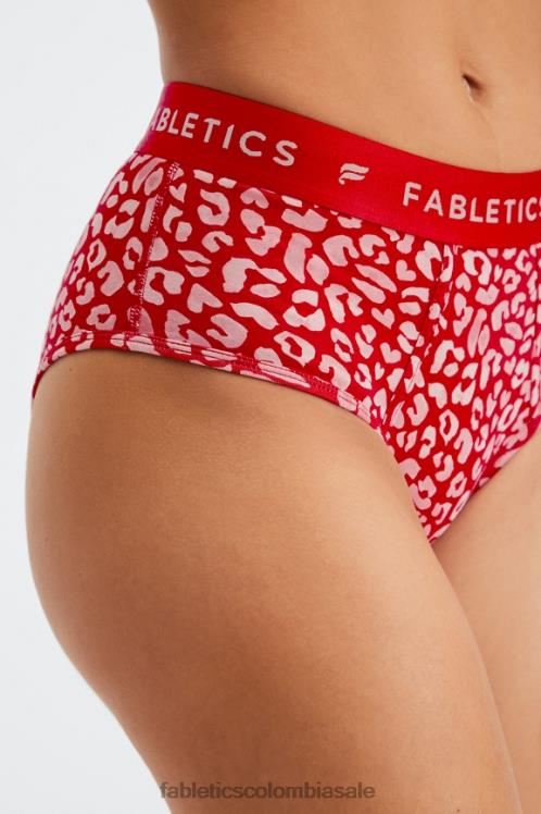 co Fabletics mujer calzoncillos 24-7 talle alto beso de leopardo rojo alto 6ZJ062865
