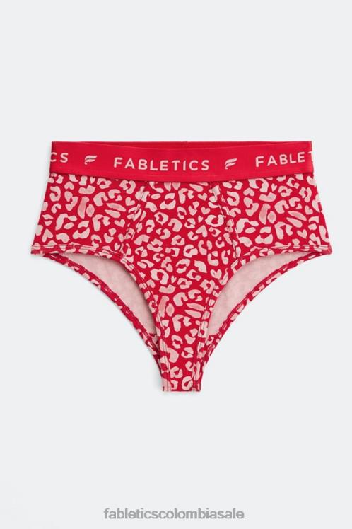 co Fabletics mujer calzoncillos 24-7 talle alto beso de leopardo rojo alto 6ZJ062865
