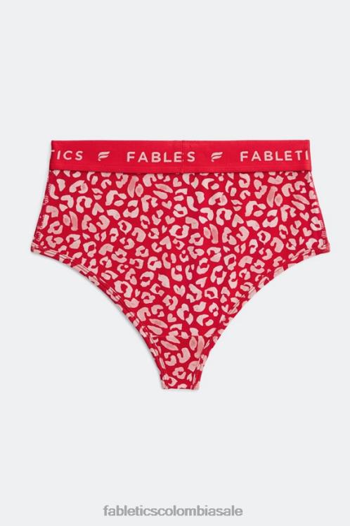 co Fabletics mujer calzoncillos 24-7 talle alto beso de leopardo rojo alto 6ZJ062865
