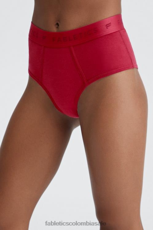 co Fabletics mujer calzoncillos 24-7 talle alto color rojo oscuro 6ZJ062874