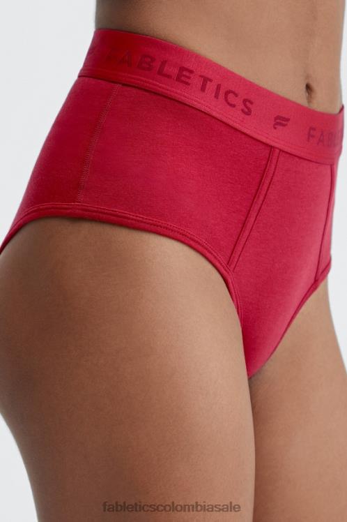 co Fabletics mujer calzoncillos 24-7 talle alto color rojo oscuro 6ZJ062874