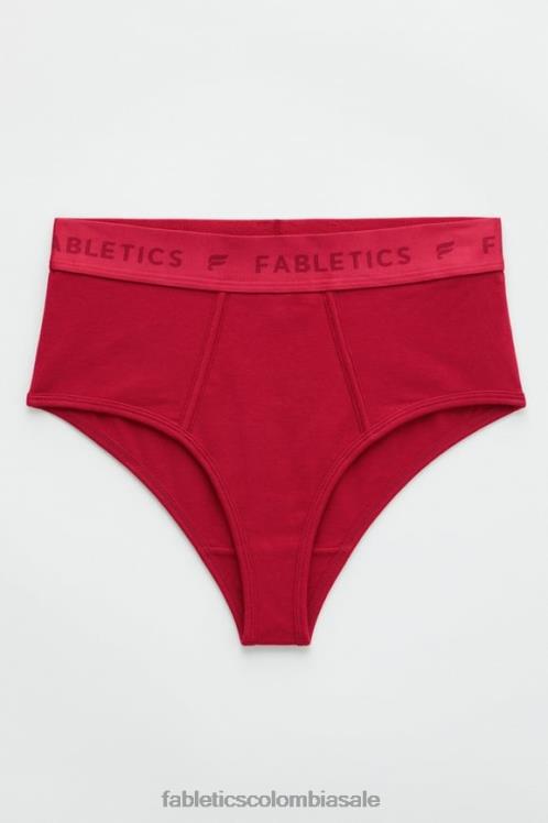 co Fabletics mujer calzoncillos 24-7 talle alto color rojo oscuro 6ZJ062874