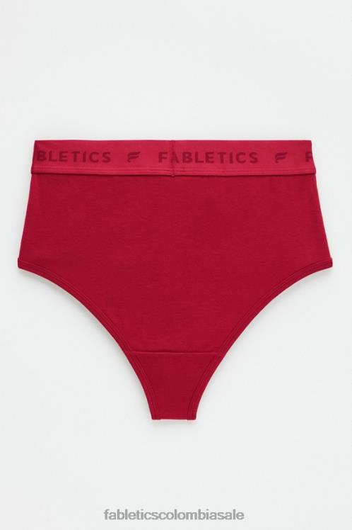 co Fabletics mujer calzoncillos 24-7 talle alto color rojo oscuro 6ZJ062874