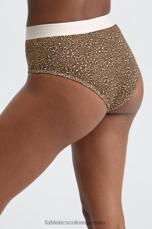 co Fabletics mujer calzoncillos 24-7 talle alto mancha de leopardo bronce oscuro 6ZJ062866