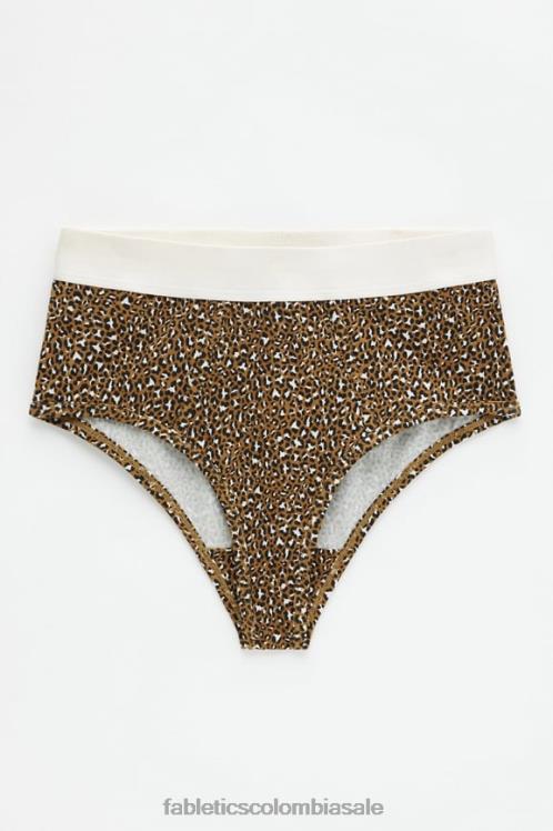 co Fabletics mujer calzoncillos 24-7 talle alto mancha de leopardo bronce oscuro 6ZJ062866