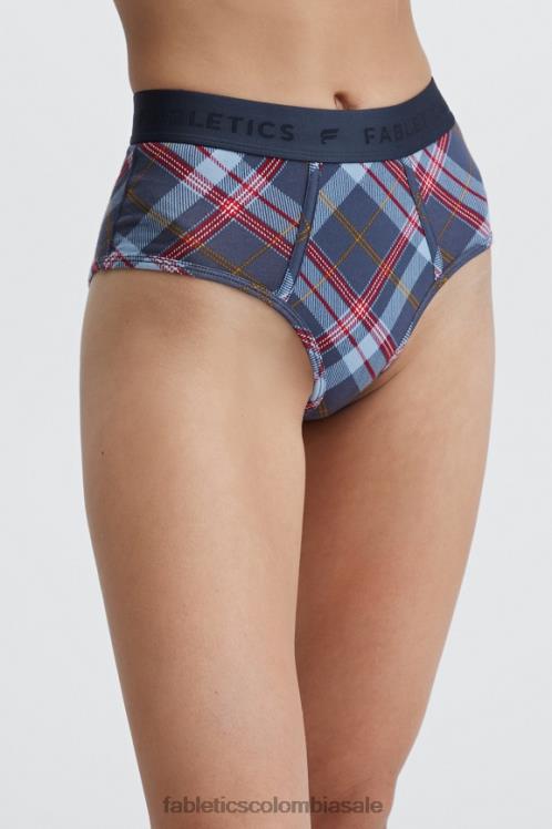 co Fabletics mujer calzoncillos 24-7 talle alto tartán azul marino clásico 6ZJ062870