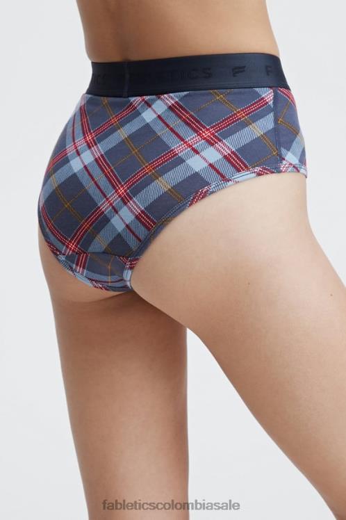 co Fabletics mujer calzoncillos 24-7 talle alto tartán azul marino clásico 6ZJ062870