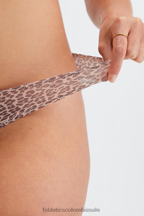 co Fabletics mujer tanga de tacto fino mancha de leopardo en roseta polvorienta 6ZJ062847