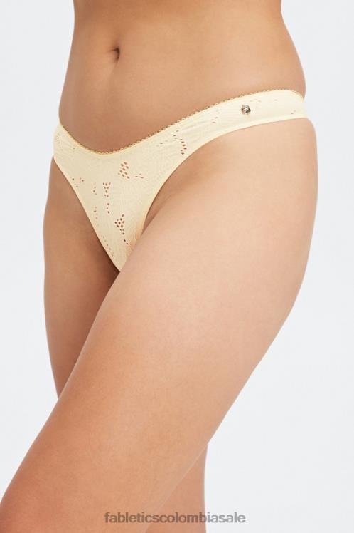 co Fabletics mujer tanga de talle alto con encaje sin costuras garceta/lima desteñida 6ZJ062892