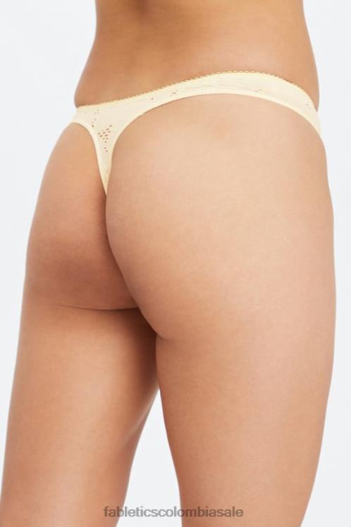 co Fabletics mujer tanga de talle alto con encaje sin costuras garceta/lima desteñida 6ZJ062892