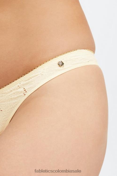 co Fabletics mujer tanga de talle alto con encaje sin costuras garceta/lima desteñida 6ZJ062892