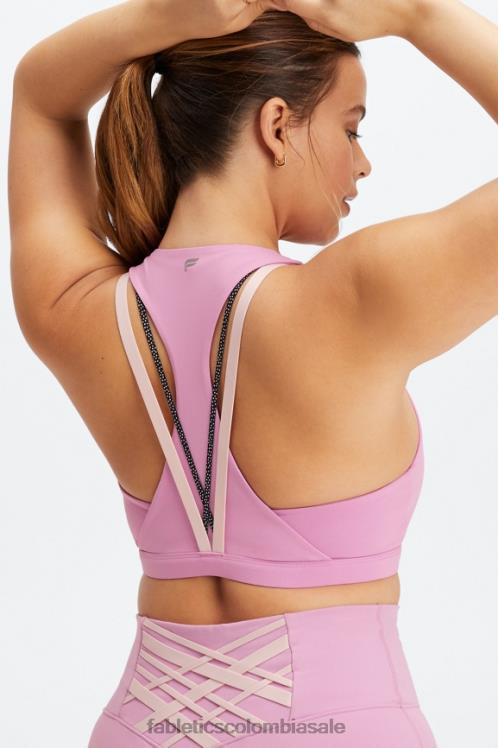 co Fabletics mujer Sujetador deportivo boost impacto medio 122 lila brumoso/multi 6ZJ061791