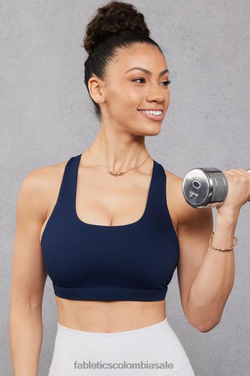 co Fabletics mujer Sujetador deportivo boost impacto medio 123 azul marino profundo/nube de lluvia 6ZJ061799