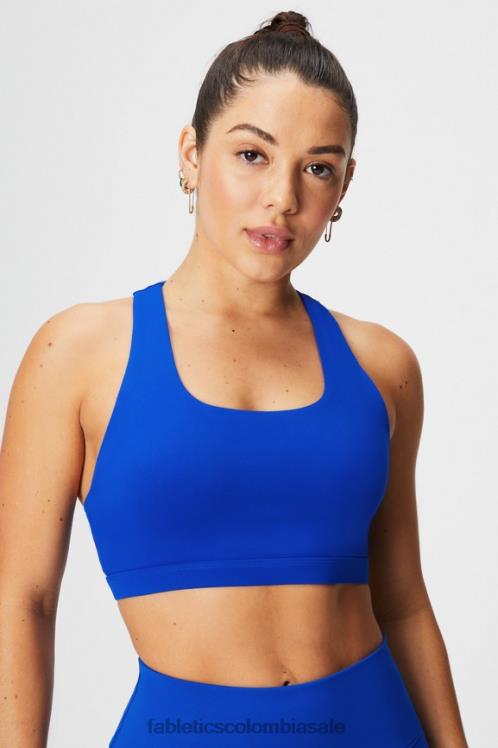 co Fabletics mujer Sujetador deportivo boost medio impacto 119 celeste/blanco clásico 6ZJ061777
