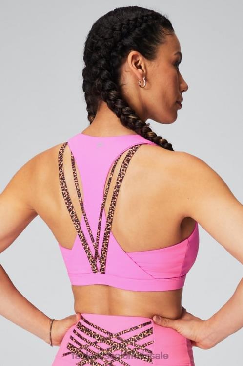 co Fabletics mujer Sujetador deportivo boost medio impacto 119 rosa eléctrica/guepardo ondulado 6ZJ061779
